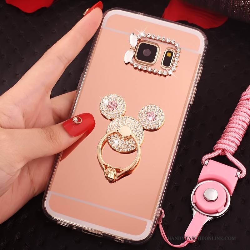 Hülle Samsung Galaxy S7 Schutz Anti-sturz Gold, Case Samsung Galaxy S7 Taschen Hängende Verzierungen Ring