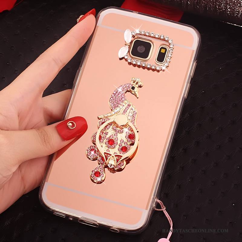 Hülle Samsung Galaxy S7 Schutz Anti-sturz Gold, Case Samsung Galaxy S7 Taschen Hängende Verzierungen Ring