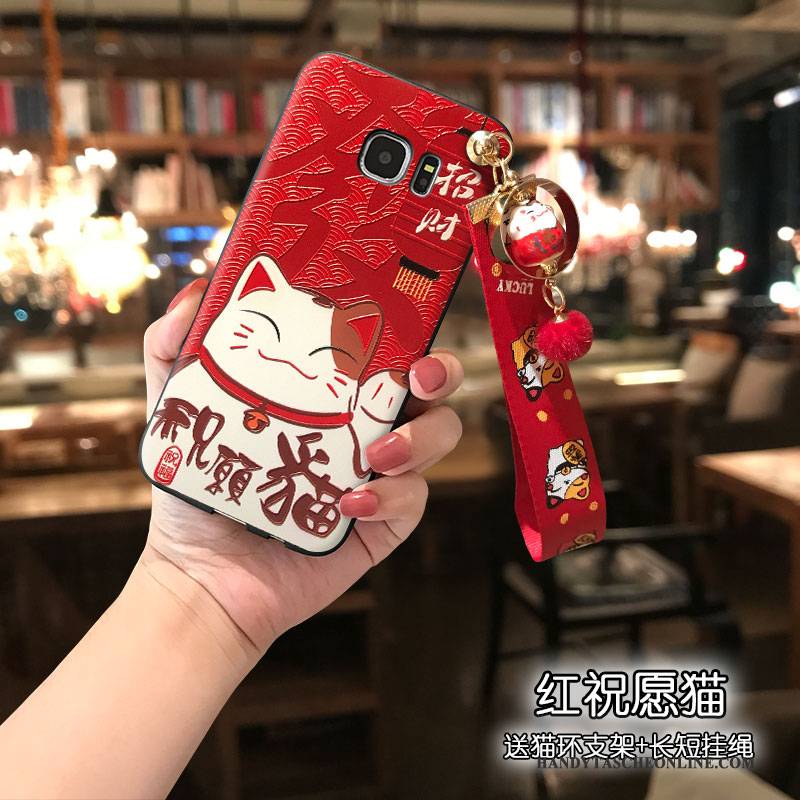Hülle Samsung Galaxy S7 Silikon Rot Reichtum, Case Samsung Galaxy S7 Persönlichkeit Handyhüllen