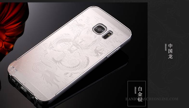 Hülle Samsung Galaxy S7 Taschen Anti-sturz Handyhüllen, Case Samsung Galaxy S7 Schutz Gold Grenze