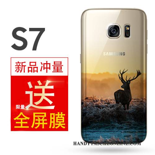 Hülle Samsung Galaxy S7 Taschen Einfach Anti-sturz, Case Samsung Galaxy S7 Weiche Gelb Handyhüllen