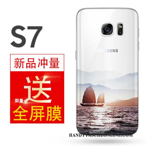 Hülle Samsung Galaxy S7 Taschen Einfach Anti-sturz, Case Samsung Galaxy S7 Weiche Gelb Handyhüllen