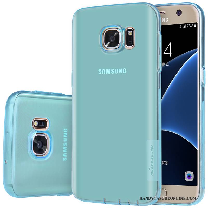 Hülle Samsung Galaxy S7 Weiche Transparent Schlank, Case Samsung Galaxy S7 Silikon Handyhüllen Gold