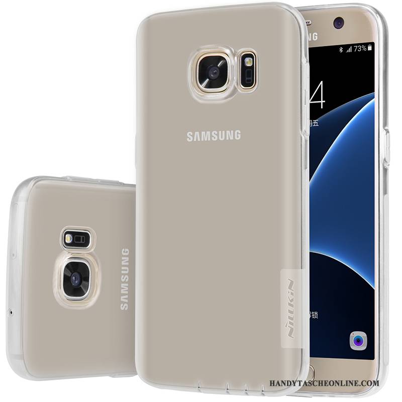 Hülle Samsung Galaxy S7 Weiche Transparent Schlank, Case Samsung Galaxy S7 Silikon Handyhüllen Gold
