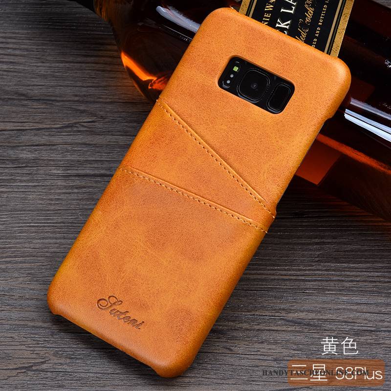 Hülle Samsung Galaxy S8+ Schutz Orange Karte, Case Samsung Galaxy S8+ Leder Anti-sturz Trend