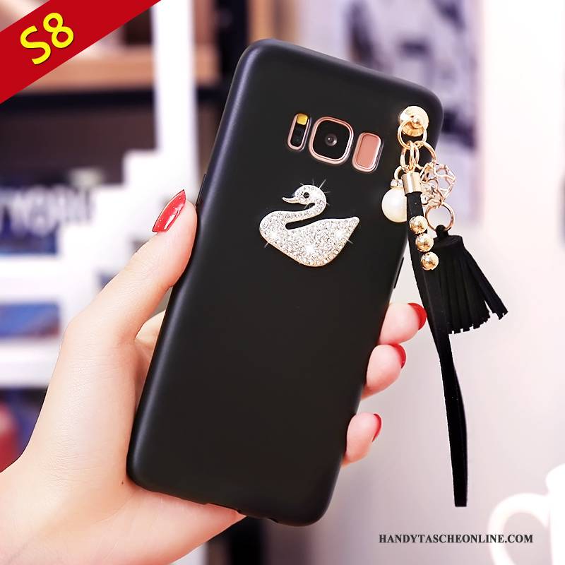 Hülle Samsung Galaxy S8 Silikon Handyhüllen Anti-sturz, Case Samsung Galaxy S8 Taschen Rot Nubuck