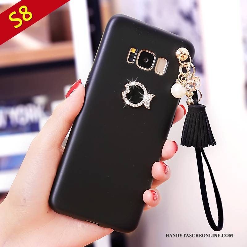 Hülle Samsung Galaxy S8 Silikon Handyhüllen Anti-sturz, Case Samsung Galaxy S8 Taschen Rot Nubuck