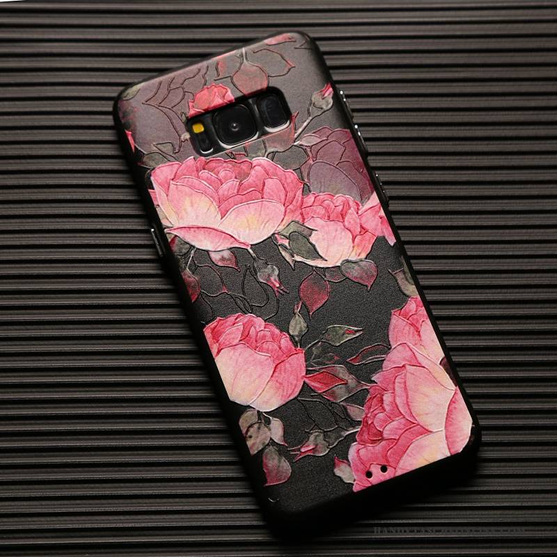 Hülle Samsung Galaxy S8+ Taschen Persönlichkeit Khaki, Case Samsung Galaxy S8+ Prägung Blumen Handyhüllen