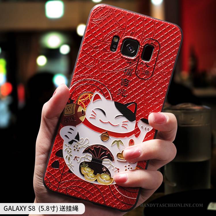 Hülle Samsung Galaxy S8+ Weiche Persönlichkeit Reichtum, Case Samsung Galaxy S8+ Kreativ Rot Trendmarke