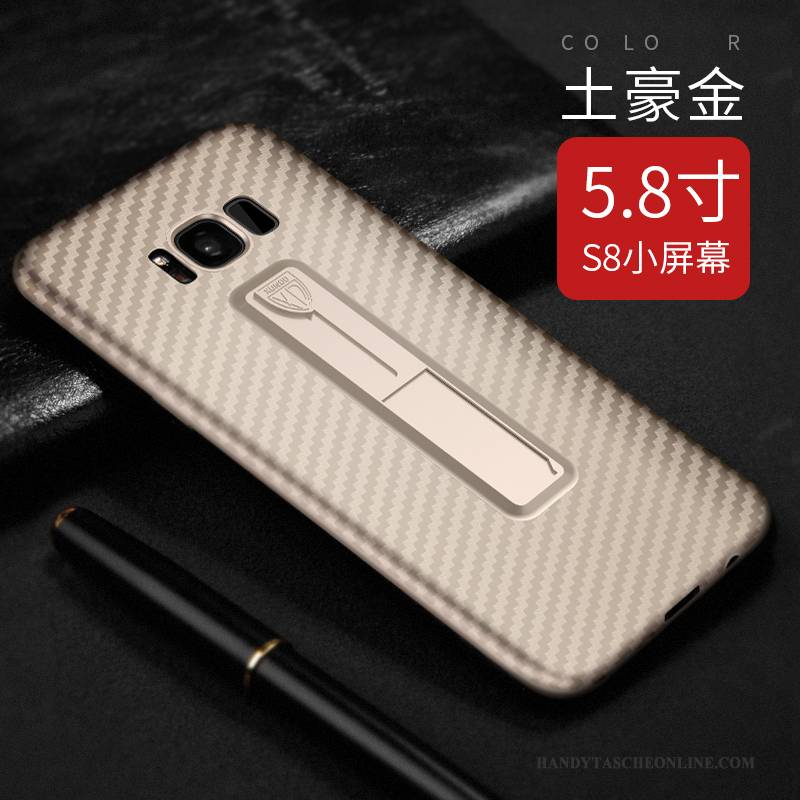 Hülle Samsung Galaxy S8 Weiche Ring Schwarz, Case Samsung Galaxy S8 Taschen Handyhüllen Schnalle