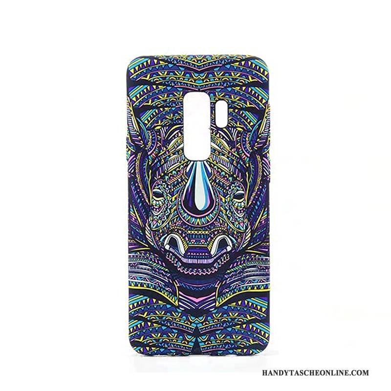 Hülle Samsung Galaxy S9+ Prägung Trend Leuchtende, Case Samsung Galaxy S9+ Karikatur Handyhüllen Nubuck