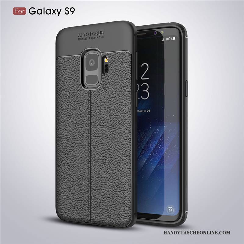 Hülle Samsung Galaxy S9 Silikon Rot Muster, Case Samsung Galaxy S9 Leder Handyhüllen Anti-sturz