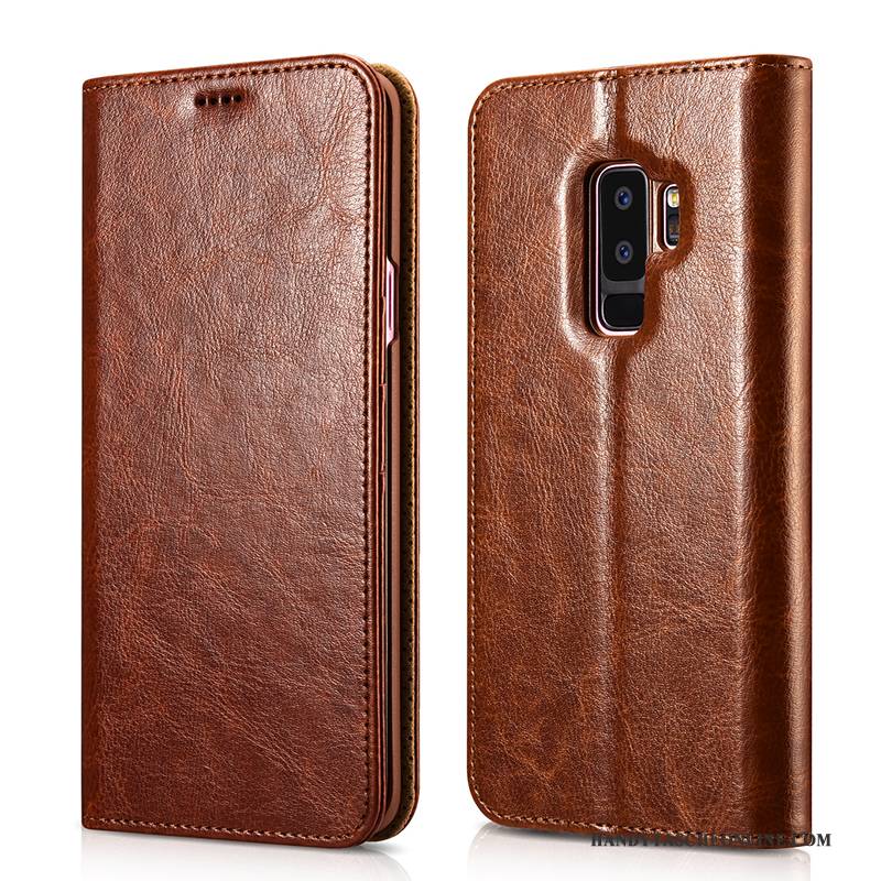 Hülle Samsung Galaxy S9+ Taschen Anti-sturz Karte, Case Samsung Galaxy S9+ Lederhülle Trend Schwarz