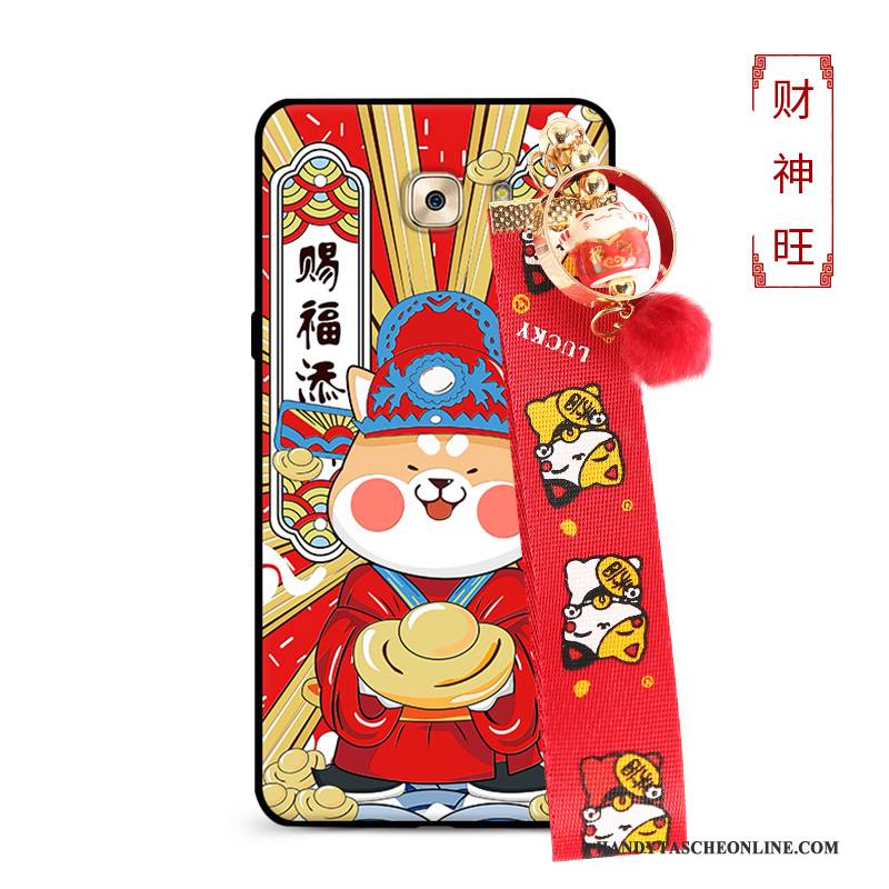Hülle Samsung Galaxy S9 Taschen Nubuck Trend, Case Samsung Galaxy S9 Silikon Hund Rot