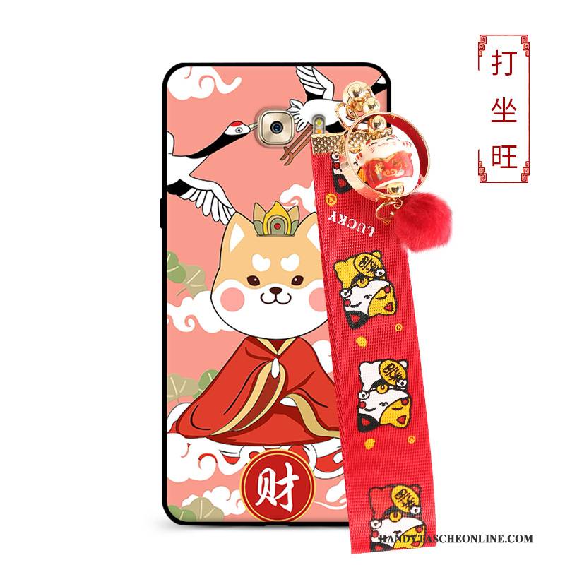 Hülle Samsung Galaxy S9 Taschen Nubuck Trend, Case Samsung Galaxy S9 Silikon Hund Rot