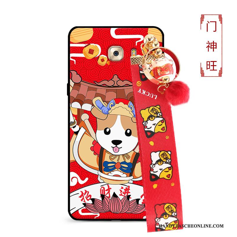 Hülle Samsung Galaxy S9 Taschen Nubuck Trend, Case Samsung Galaxy S9 Silikon Hund Rot