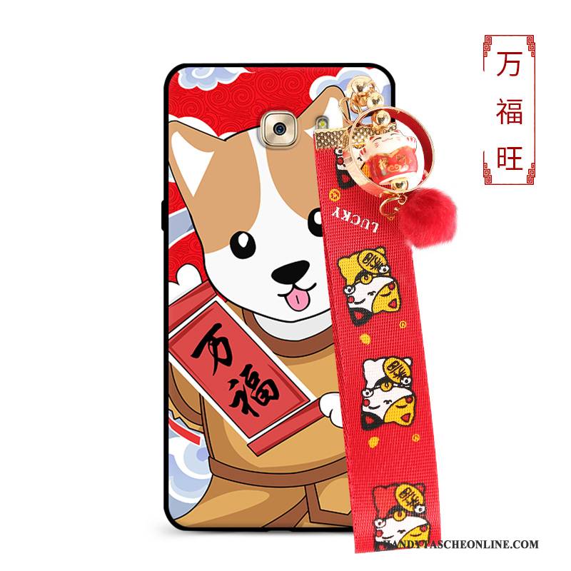 Hülle Samsung Galaxy S9 Taschen Nubuck Trend, Case Samsung Galaxy S9 Silikon Hund Rot