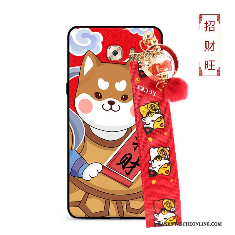 Hülle Samsung Galaxy S9 Taschen Nubuck Trend, Case Samsung Galaxy S9 Silikon Hund Rot