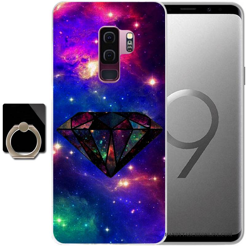 Hülle Samsung Galaxy S9 Weiche Persönlichkeit Schwarz, Case Samsung Galaxy S9 Gemalt Anti-sturz Handyhüllen