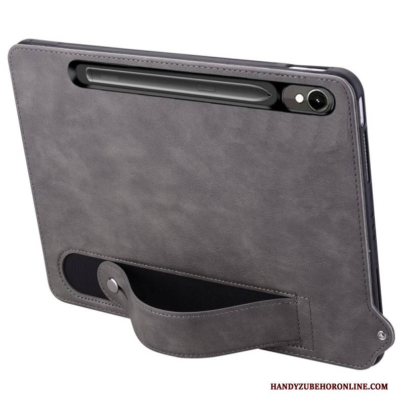 Hülle Samsung Galaxy Tab S10 Fe Handyhülle Displayschutzfolie In Lederoptik Mit Trageband