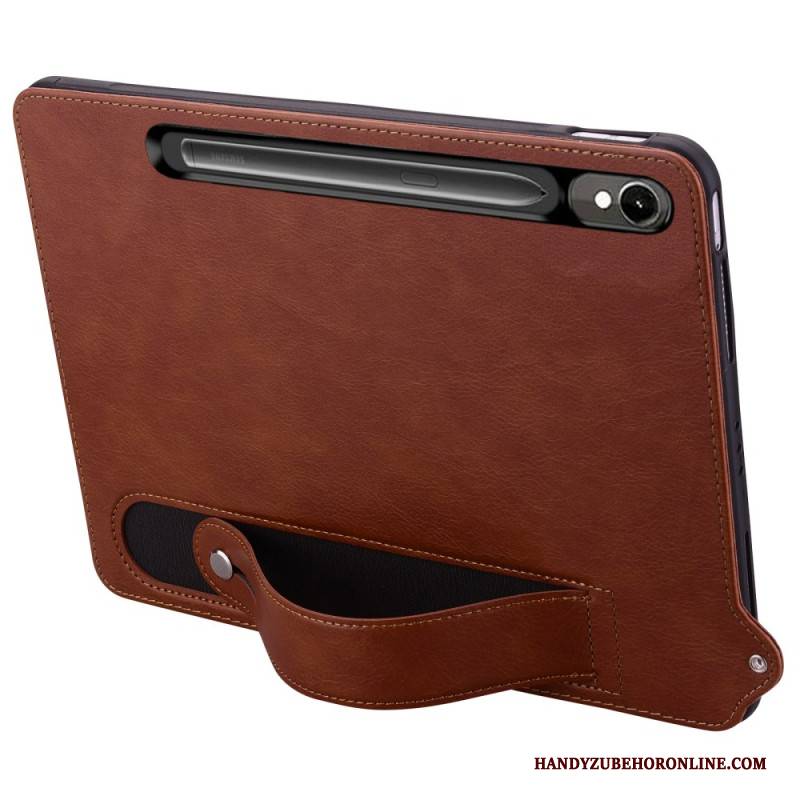 Hülle Samsung Galaxy Tab S10 Fe Handyhülle Displayschutzfolie In Lederoptik Mit Trageband