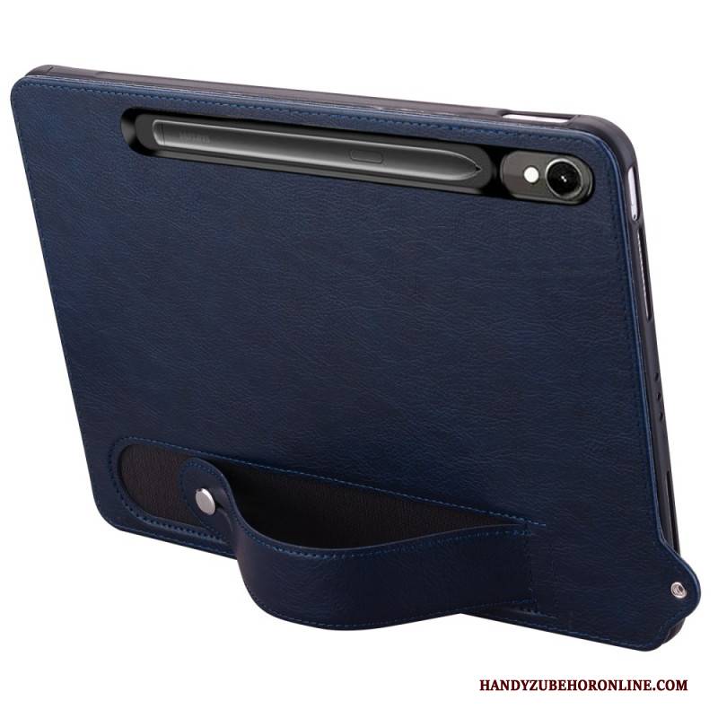 Hülle Samsung Galaxy Tab S10 Fe Handyhülle Displayschutzfolie In Lederoptik Mit Trageband