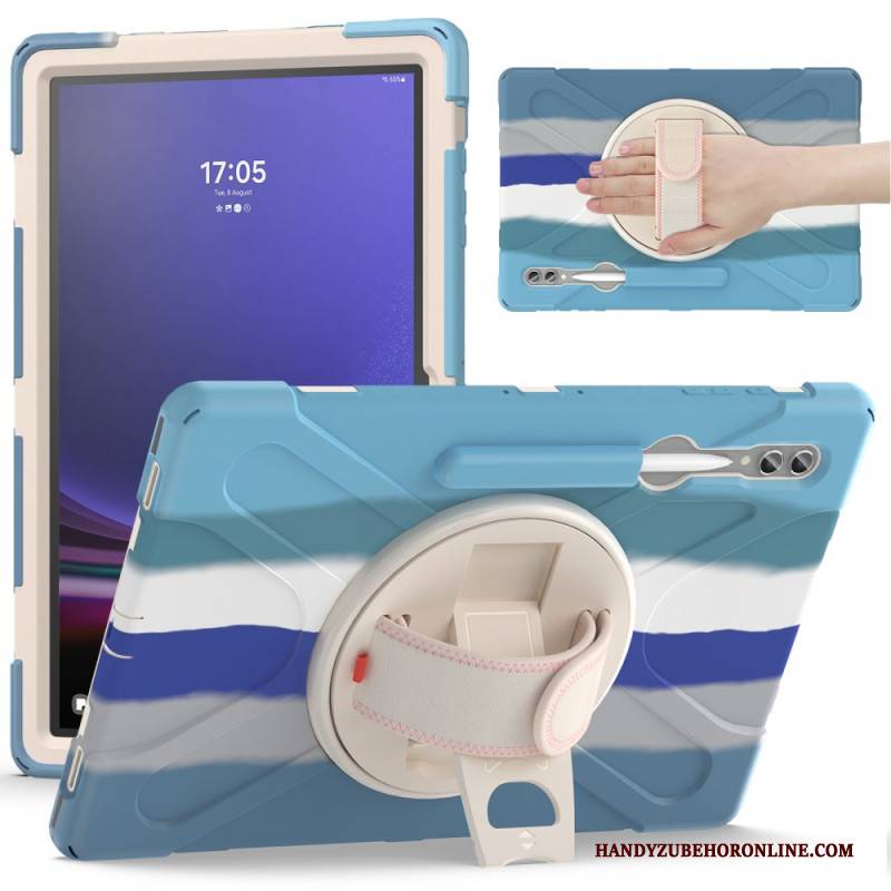 Hülle Samsung Galaxy Tab S10 Ultra Dreifacher Schutzgurt Und Ständer