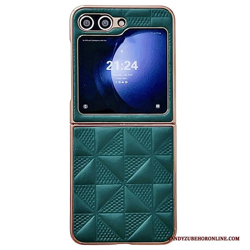 Hülle Samsung Galaxy Z Flip 7 Fe Gesteppte Kanten Mit Metalleffekt