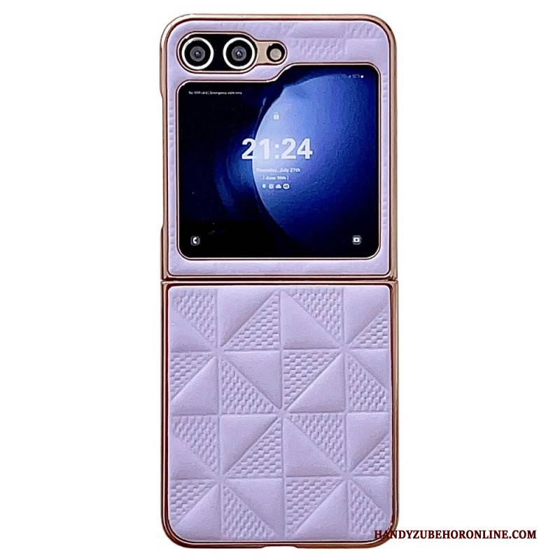 Hülle Samsung Galaxy Z Flip 7 Fe Gesteppte Kanten Mit Metalleffekt