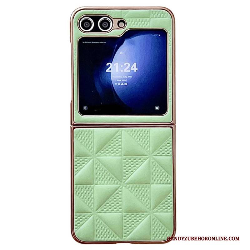 Hülle Samsung Galaxy Z Flip 7 Fe Gesteppte Kanten Mit Metalleffekt