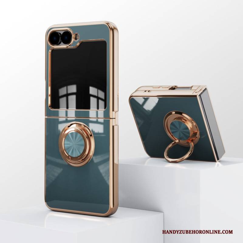 Hülle Samsung Galaxy Z Flip 7 Fe Handyhülle Glänzende Oberfläche Mit Ringhalter