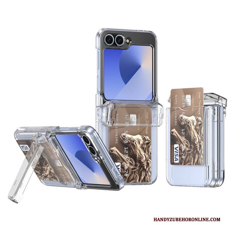 Hülle Samsung Galaxy Z Flip 7 Fe Handyhülle Integrierter Ständer Und Kartenhalter