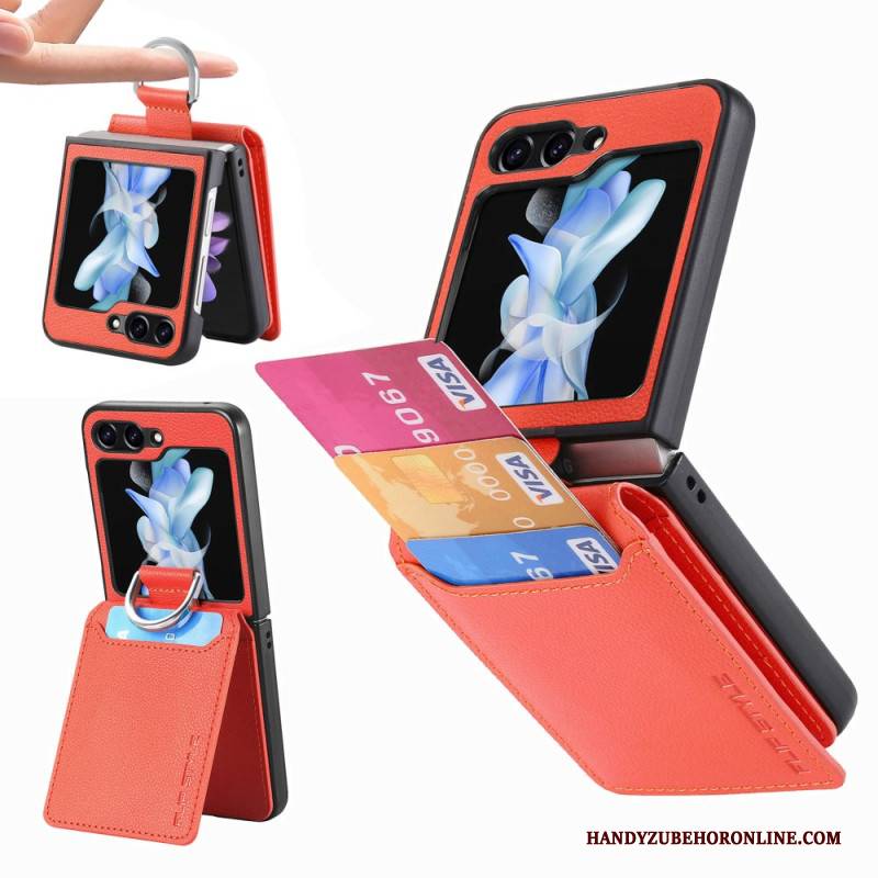 Hülle Samsung Galaxy Z Flip 7 Fe Handyhülle Kartenhalter Mit Ständer Und Ring