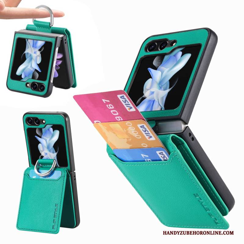 Hülle Samsung Galaxy Z Flip 7 Fe Handyhülle Kartenhalter Mit Ständer Und Ring
