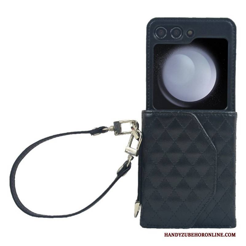 Hülle Samsung Galaxy Z Flip 7 Fe Handyhülle Kartenhalter Und Trageriemen