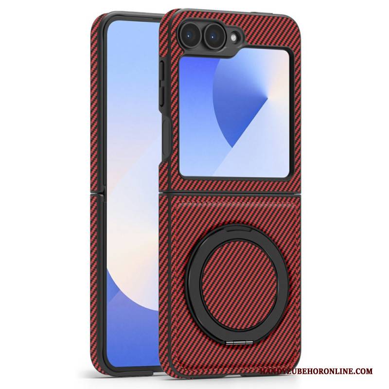 Hülle Samsung Galaxy Z Flip 7 Fe Handyhülle Magnetische Kohlefaser Und Ständer