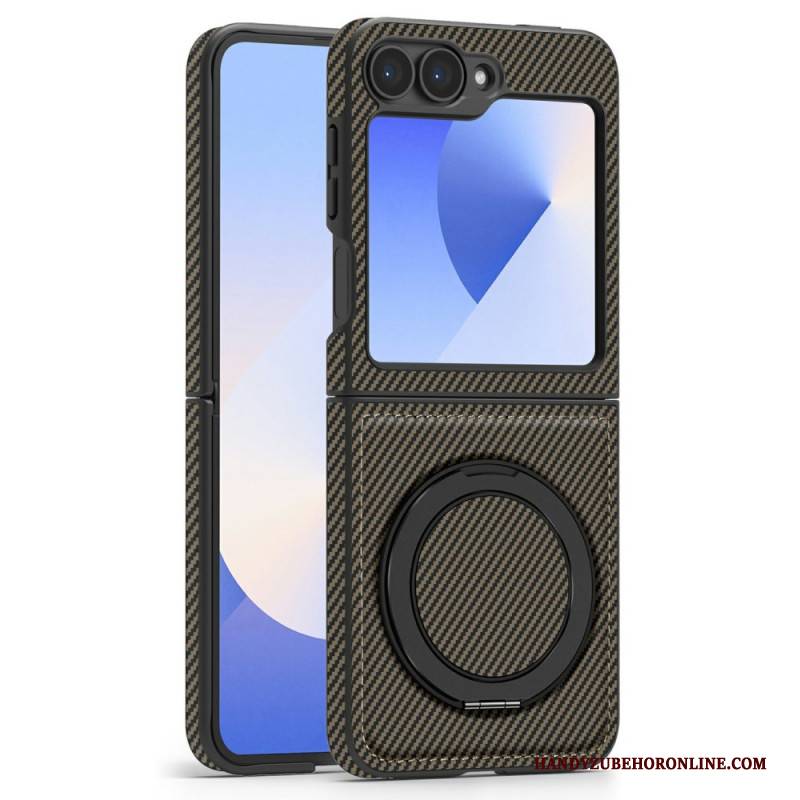 Hülle Samsung Galaxy Z Flip 7 Fe Handyhülle Magnetische Kohlefaser Und Ständer