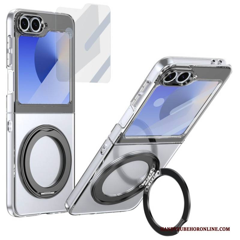 Hülle Samsung Galaxy Z Flip 7 Fe Handyhülle Magnetischer Ständer Und Hd-displayschutzfolie
