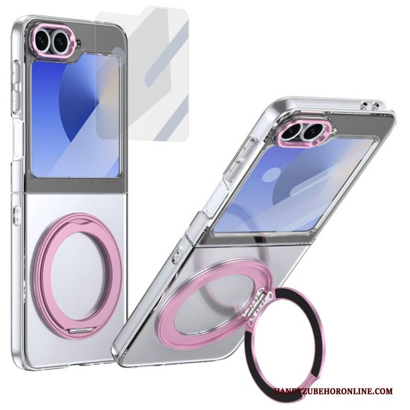 Hülle Samsung Galaxy Z Flip 7 Fe Handyhülle Magnetischer Ständer Und Hd-displayschutzfolie