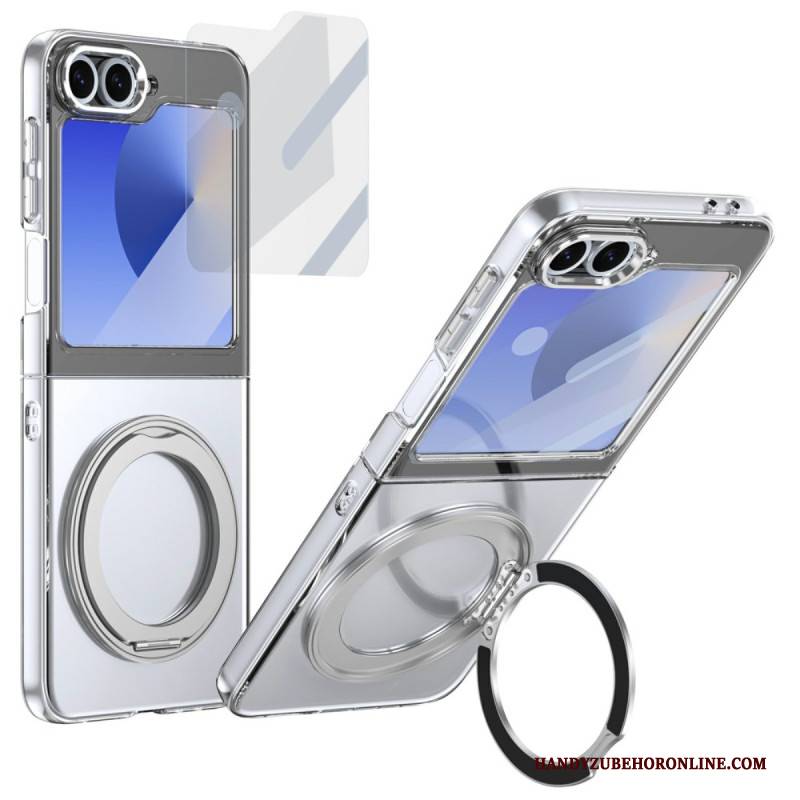 Hülle Samsung Galaxy Z Flip 7 Fe Handyhülle Magnetischer Ständer Und Hd-displayschutzfolie