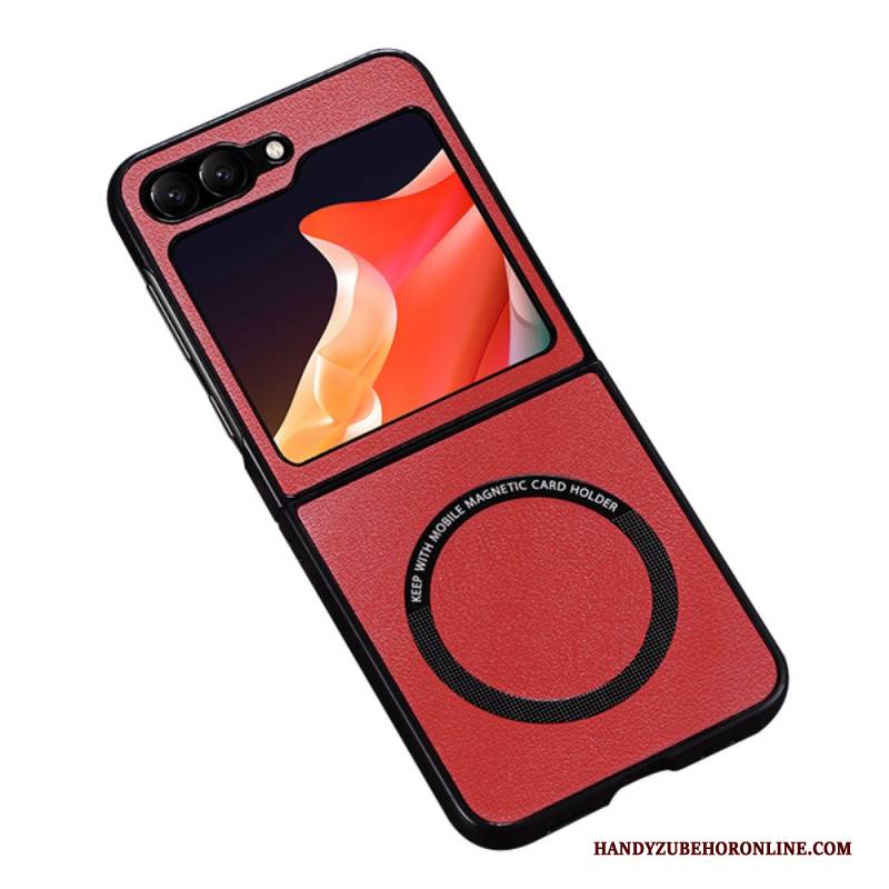 Hülle Samsung Galaxy Z Flip 7 Fe Lederoptik Magsafe-kompatibel