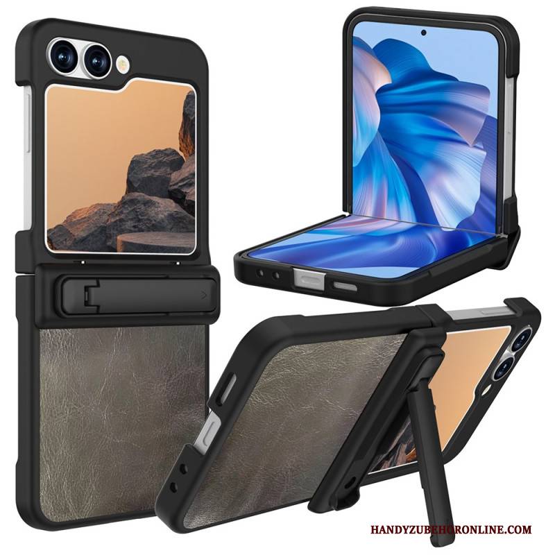 Hülle Samsung Galaxy Z Flip 7 Fe Lederoptik Mit Ständer