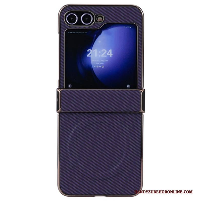 Hülle Samsung Galaxy Z Flip 7 Fe Magnetische Carbonfaser-textur
