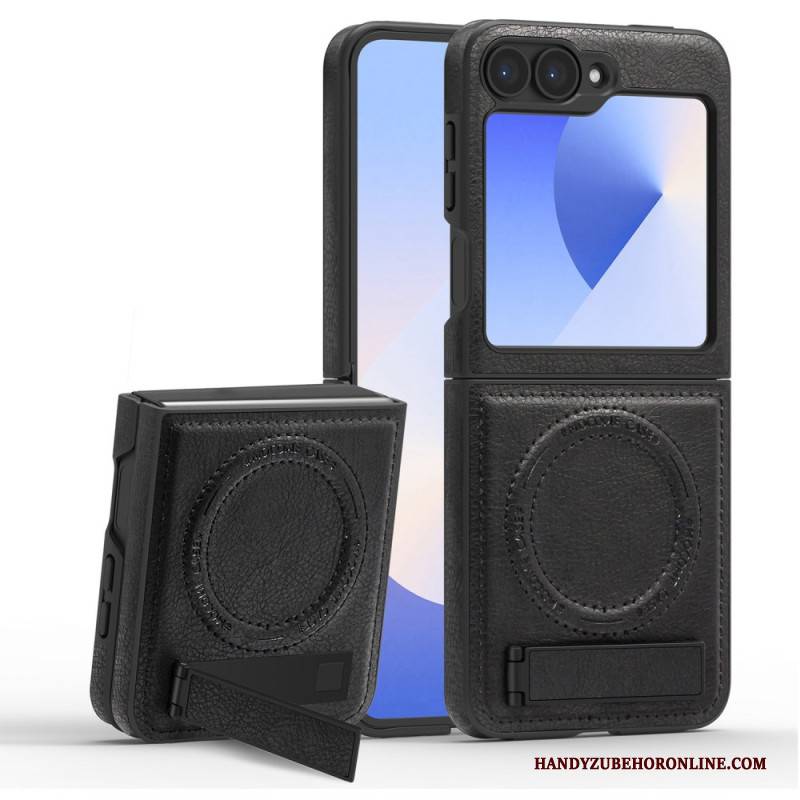 Hülle Samsung Galaxy Z Flip 7 Fe Magsafe-kompatibler Ständer In Lederoptik