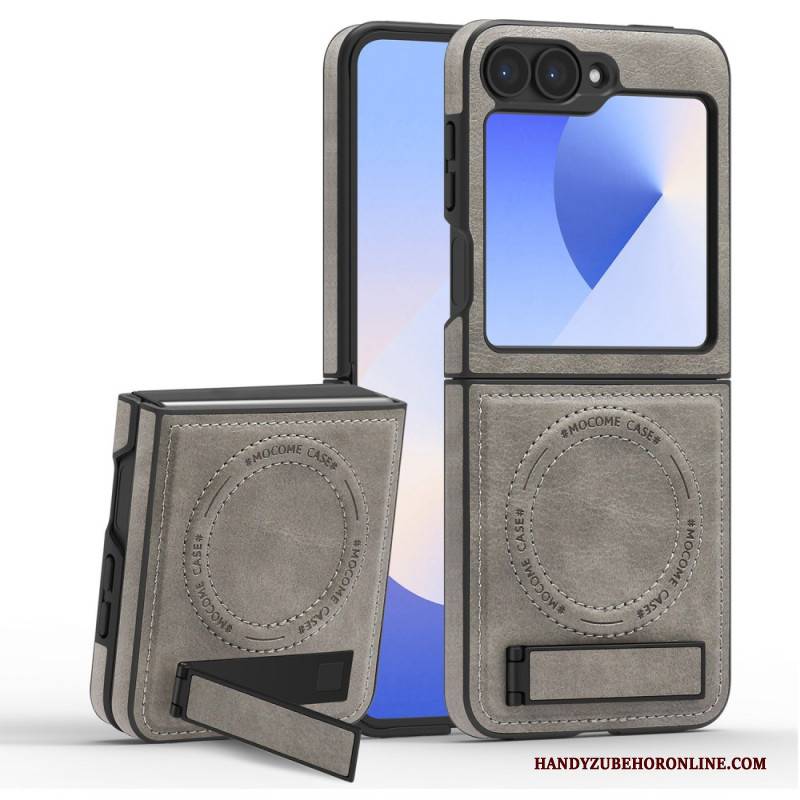 Hülle Samsung Galaxy Z Flip 7 Fe Magsafe-kompatibler Ständer In Lederoptik