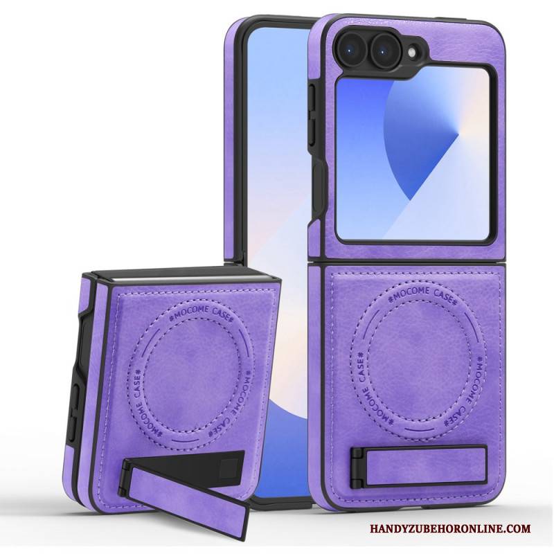 Hülle Samsung Galaxy Z Flip 7 Fe Magsafe-kompatibler Ständer In Lederoptik