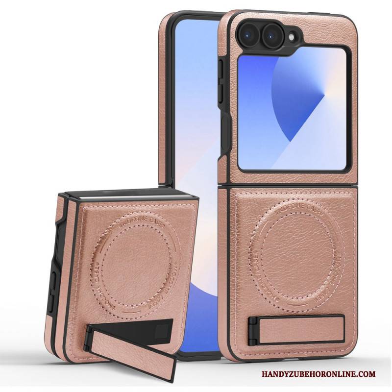 Hülle Samsung Galaxy Z Flip 7 Fe Magsafe-kompatibler Ständer In Lederoptik