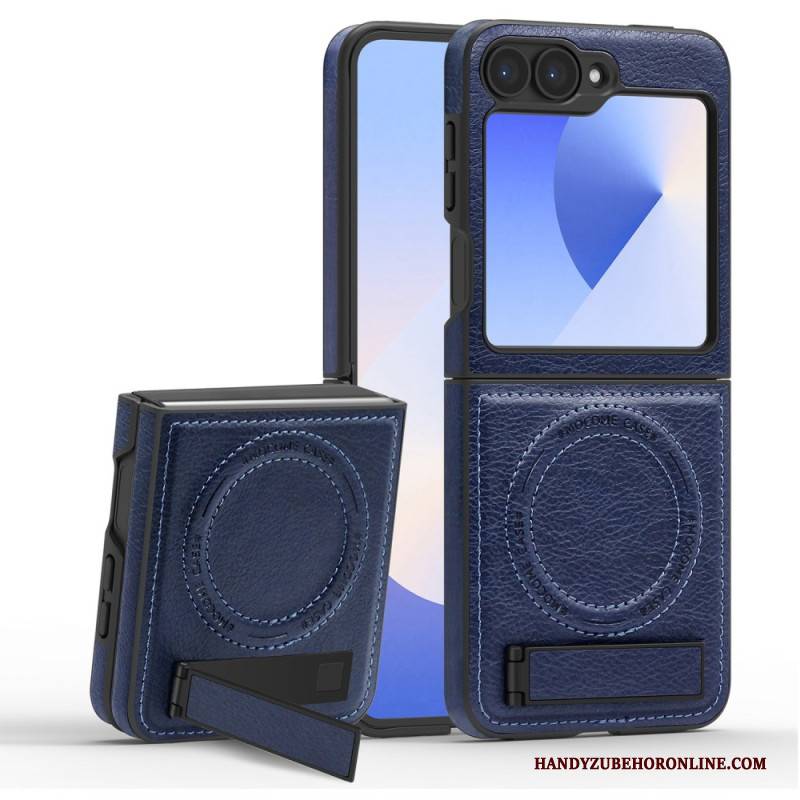 Hülle Samsung Galaxy Z Flip 7 Fe Magsafe-kompatibler Ständer In Lederoptik