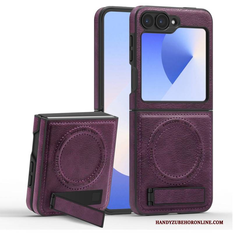 Hülle Samsung Galaxy Z Flip 7 Fe Magsafe-kompatibler Ständer In Lederoptik