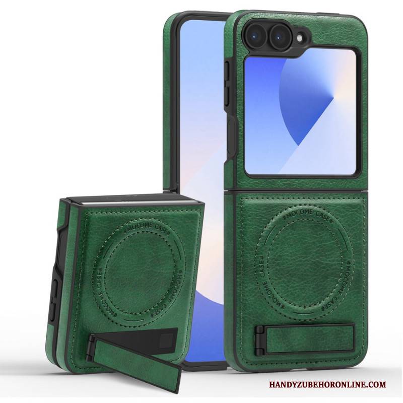 Hülle Samsung Galaxy Z Flip 7 Fe Magsafe-kompatibler Ständer In Lederoptik